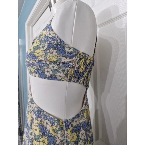 Lulus It's a Perfect Pick Pink Women Floral Print Cutout  Maxi Dress size MEDIUM - Picture 7 of 14